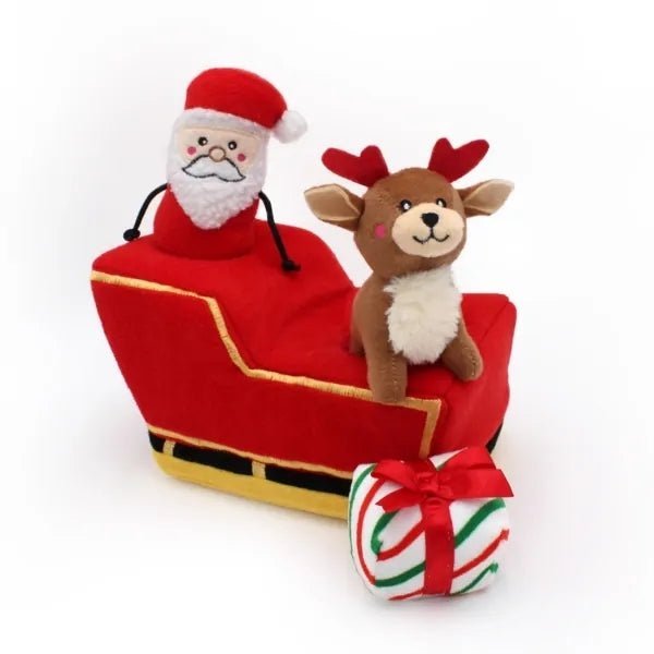 Zippy Paws Holiday Burrow - Santa's Sleigh - Image 3